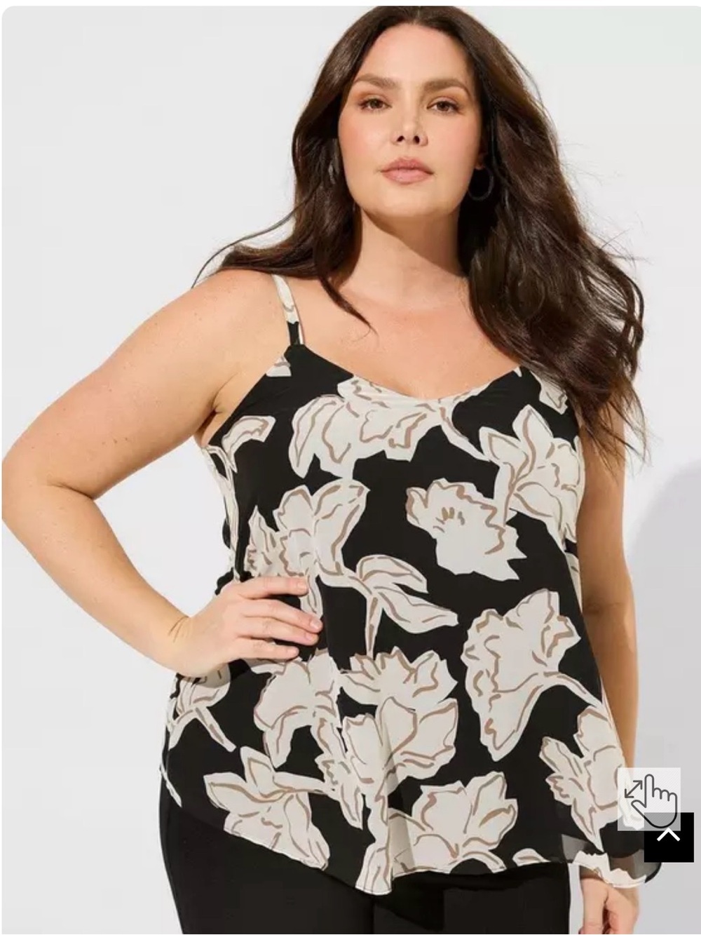 torrid Sophie Black Floral Swing Cami